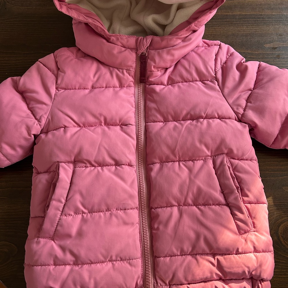 Primary Pink Puffer Jacket for Kids